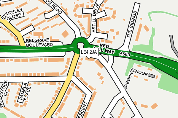 LE4 2JA map - OS OpenMap – Local (Ordnance Survey)