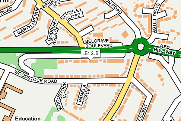 LE4 2JB map - OS OpenMap – Local (Ordnance Survey)