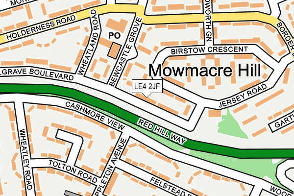 LE4 2JF map - OS OpenMap – Local (Ordnance Survey)