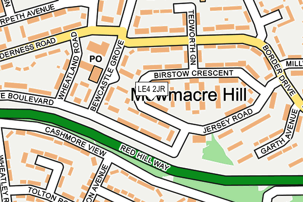 LE4 2JR map - OS OpenMap – Local (Ordnance Survey)