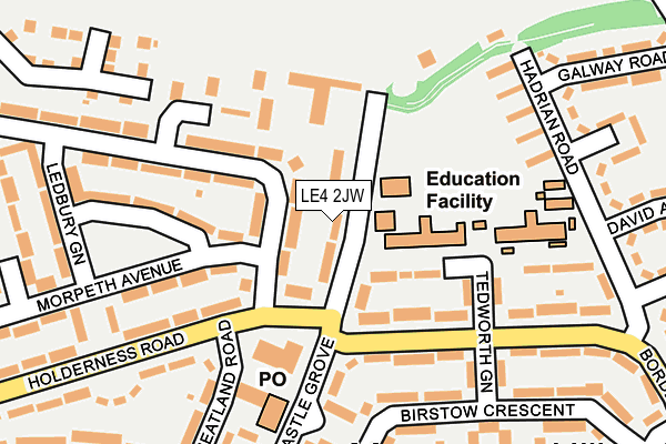 LE4 2JW map - OS OpenMap – Local (Ordnance Survey)