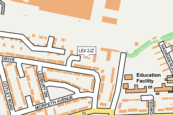 LE4 2JZ map - OS OpenMap – Local (Ordnance Survey)