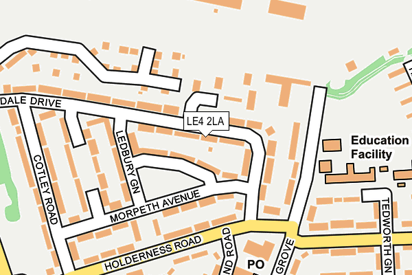 LE4 2LA map - OS OpenMap – Local (Ordnance Survey)