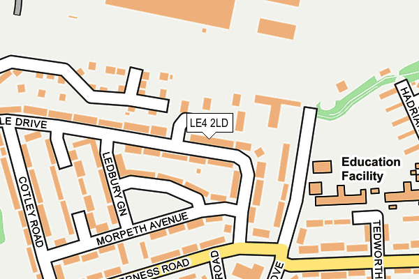 LE4 2LD map - OS OpenMap – Local (Ordnance Survey)