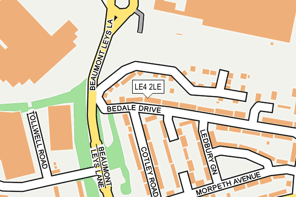 LE4 2LE map - OS OpenMap – Local (Ordnance Survey)