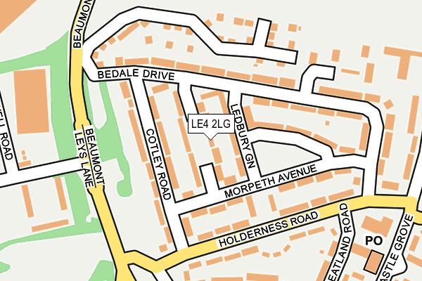 LE4 2LG map - OS OpenMap – Local (Ordnance Survey)