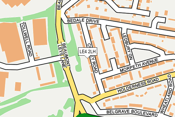 LE4 2LH map - OS OpenMap – Local (Ordnance Survey)