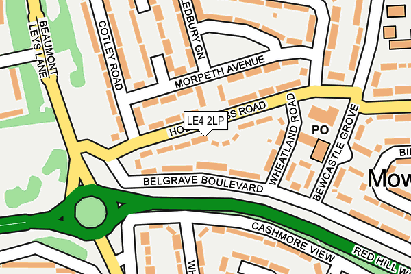 LE4 2LP map - OS OpenMap – Local (Ordnance Survey)