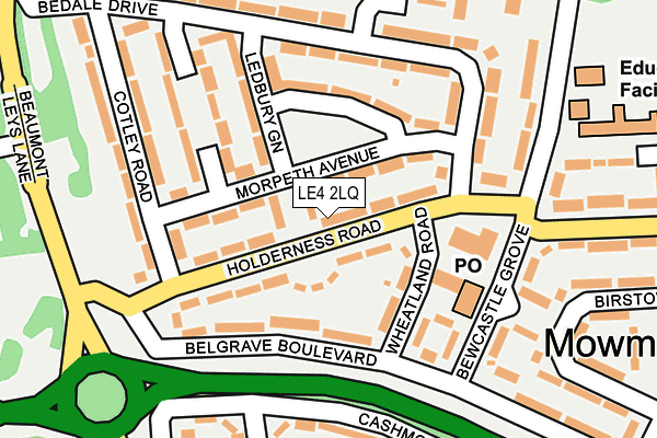 LE4 2LQ map - OS OpenMap – Local (Ordnance Survey)