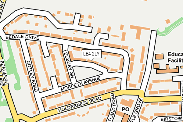 LE4 2LY map - OS OpenMap – Local (Ordnance Survey)
