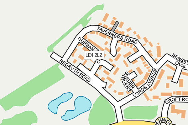 LE4 2LZ map - OS OpenMap – Local (Ordnance Survey)