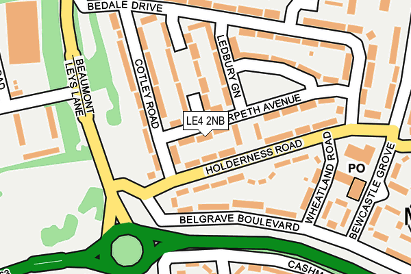 LE4 2NB map - OS OpenMap – Local (Ordnance Survey)