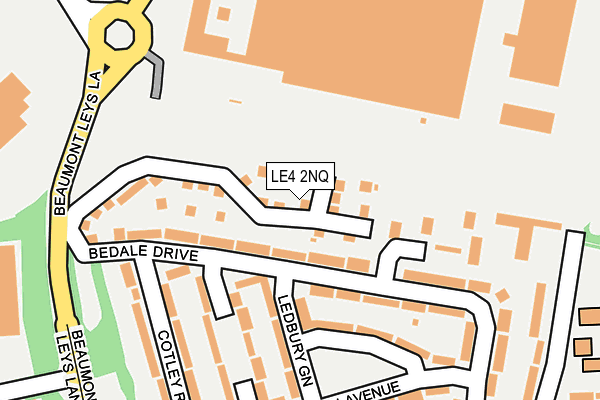 LE4 2NQ map - OS OpenMap – Local (Ordnance Survey)