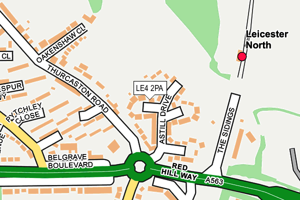 LE4 2PA map - OS OpenMap – Local (Ordnance Survey)