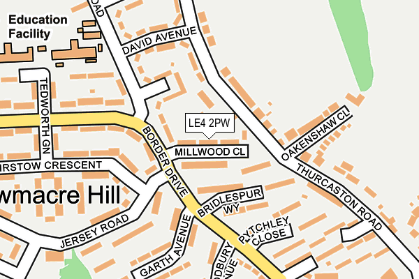LE4 2PW map - OS OpenMap – Local (Ordnance Survey)