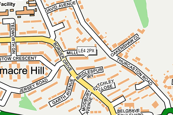 LE4 2PX map - OS OpenMap – Local (Ordnance Survey)
