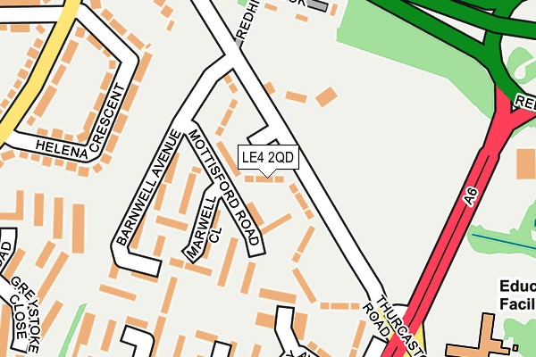LE4 2QD map - OS OpenMap – Local (Ordnance Survey)