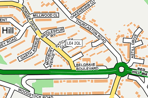 LE4 2QL map - OS OpenMap – Local (Ordnance Survey)