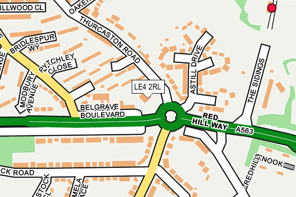 LE4 2RL map - OS OpenMap – Local (Ordnance Survey)