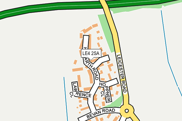 LE4 2SA map - OS OpenMap – Local (Ordnance Survey)