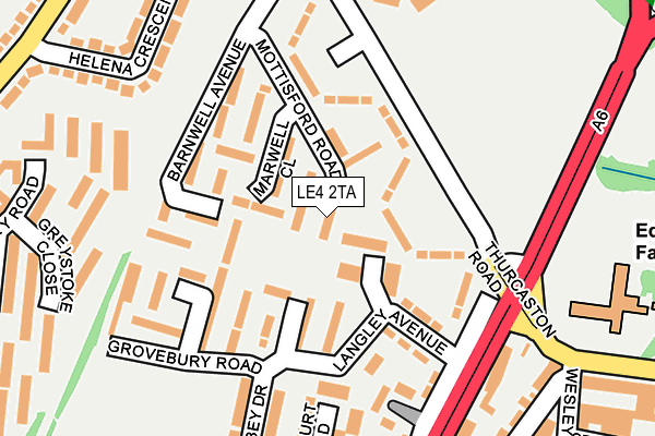 LE4 2TA map - OS OpenMap – Local (Ordnance Survey)