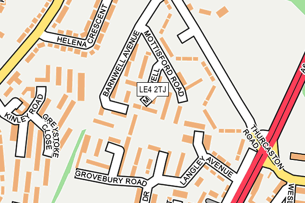 LE4 2TJ map - OS OpenMap – Local (Ordnance Survey)
