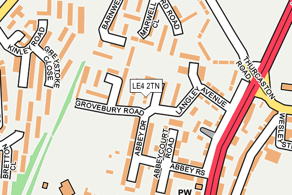 LE4 2TN map - OS OpenMap – Local (Ordnance Survey)