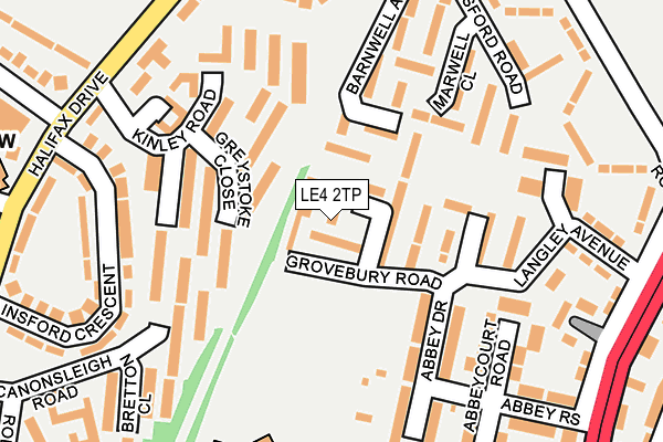 LE4 2TP map - OS OpenMap – Local (Ordnance Survey)
