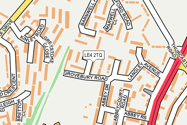 LE4 2TQ map - OS OpenMap – Local (Ordnance Survey)