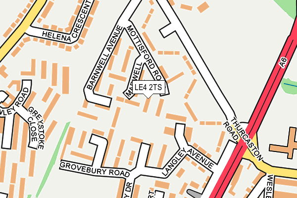 LE4 2TS map - OS OpenMap – Local (Ordnance Survey)