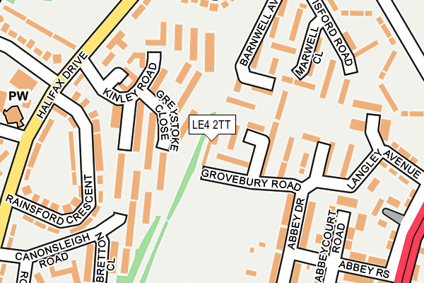 LE4 2TT map - OS OpenMap – Local (Ordnance Survey)
