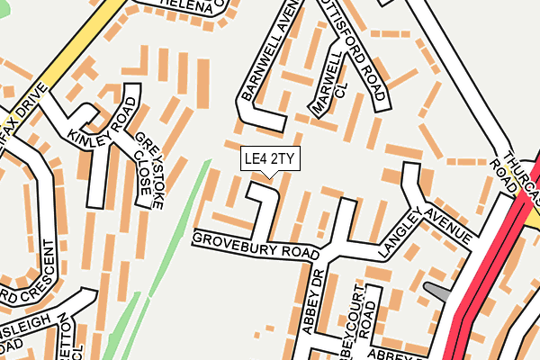 LE4 2TY map - OS OpenMap – Local (Ordnance Survey)