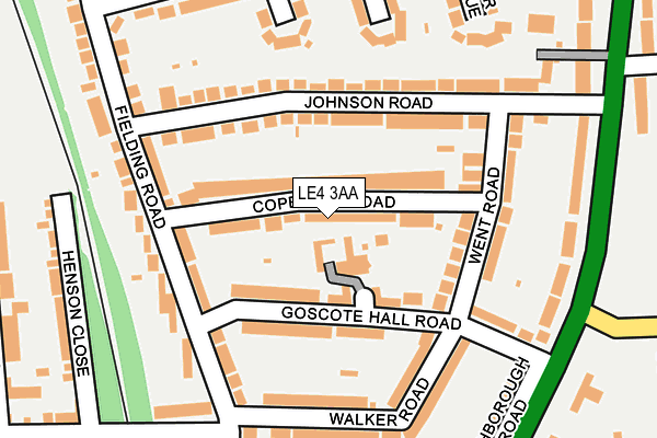 LE4 3AA map - OS OpenMap – Local (Ordnance Survey)