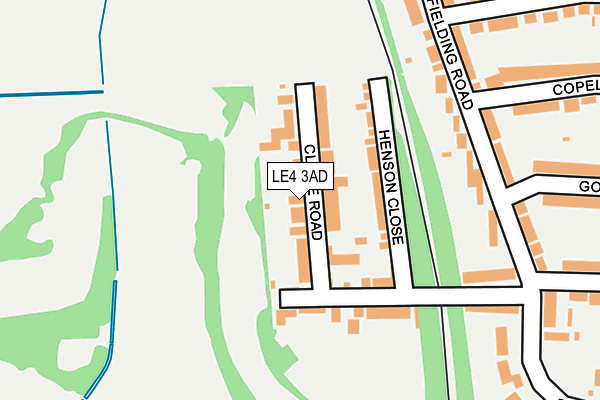 LE4 3AD map - OS OpenMap – Local (Ordnance Survey)