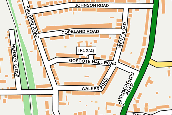 LE4 3AQ map - OS OpenMap – Local (Ordnance Survey)