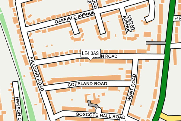 LE4 3AS map - OS OpenMap – Local (Ordnance Survey)