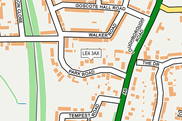 LE4 3AX map - OS OpenMap – Local (Ordnance Survey)