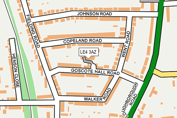 LE4 3AZ map - OS OpenMap – Local (Ordnance Survey)