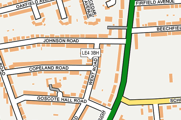 LE4 3BH map - OS OpenMap – Local (Ordnance Survey)