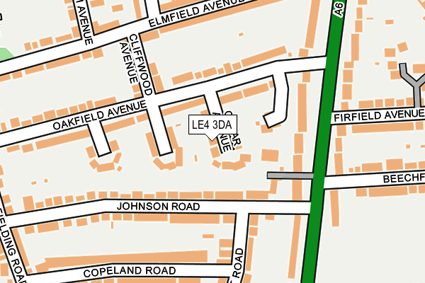 LE4 3DA map - OS OpenMap – Local (Ordnance Survey)