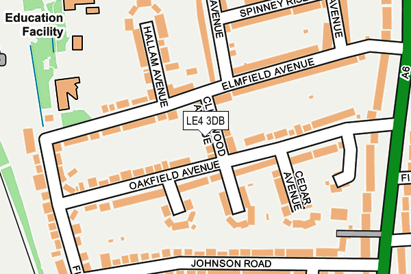 LE4 3DB map - OS OpenMap – Local (Ordnance Survey)