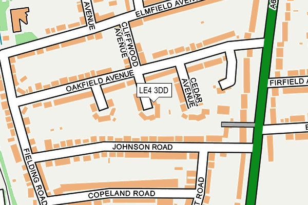 LE4 3DD map - OS OpenMap – Local (Ordnance Survey)