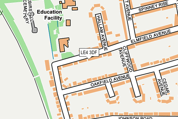 LE4 3DF map - OS OpenMap – Local (Ordnance Survey)