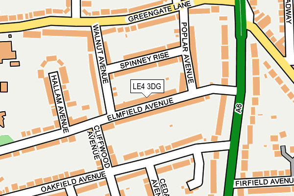 LE4 3DG map - OS OpenMap – Local (Ordnance Survey)