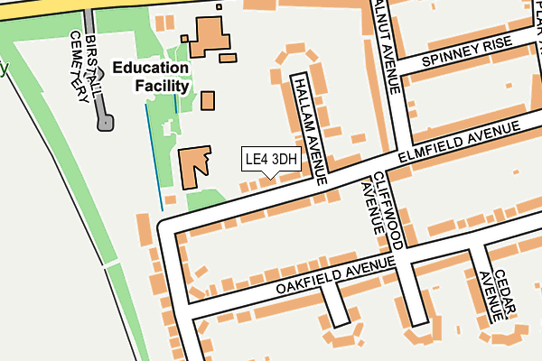LE4 3DH map - OS OpenMap – Local (Ordnance Survey)