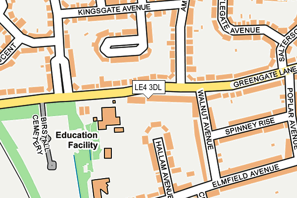 LE4 3DL map - OS OpenMap – Local (Ordnance Survey)