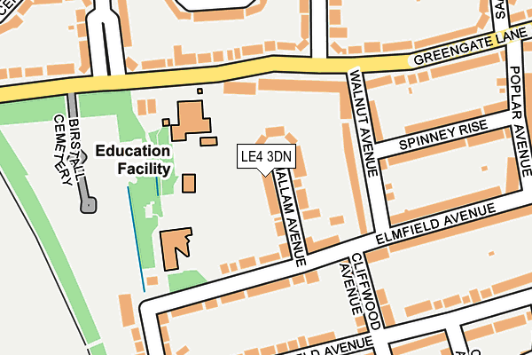 LE4 3DN map - OS OpenMap – Local (Ordnance Survey)