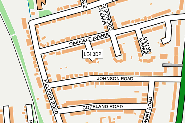 LE4 3DP map - OS OpenMap – Local (Ordnance Survey)