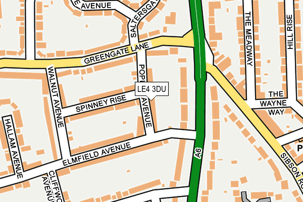 LE4 3DU map - OS OpenMap – Local (Ordnance Survey)