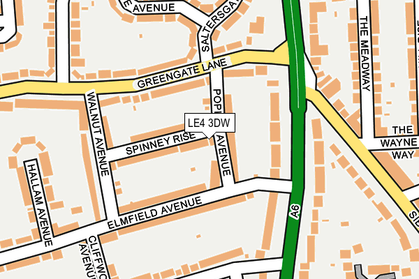 LE4 3DW map - OS OpenMap – Local (Ordnance Survey)